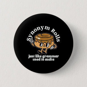 Synonym Rollen Grammatik Wortspiel Vintage Style T Button