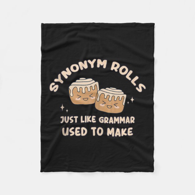 Synonym Rolls Joke Cinnamon Rolls Grammar Pun Funn Fleecedecke (Vorderseite)