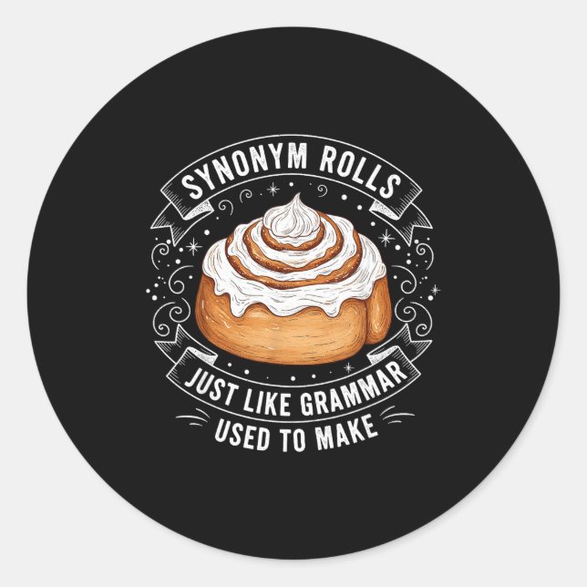 Synonym Rolls Just Like Grammar Used To Make Engli Runder Aufkleber (Vorderseite)