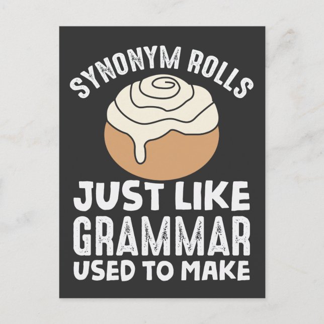 Synonym Rolls Meme English Grammar Teacher Pub Postkarte (Vorderseite)
