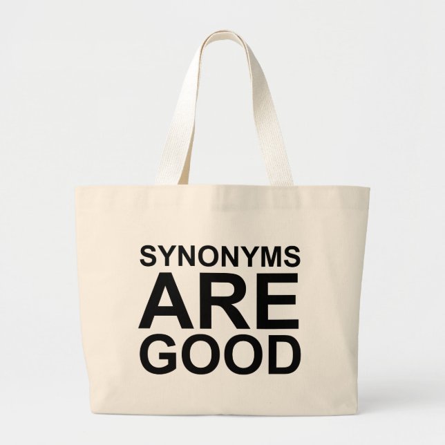 SYNONYMS SIND GUTER Rude Funny Language Joke Jumbo Stoffbeutel (Vorne)