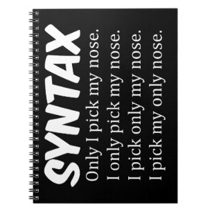 Syntax Funny Nose Picking Notizblock