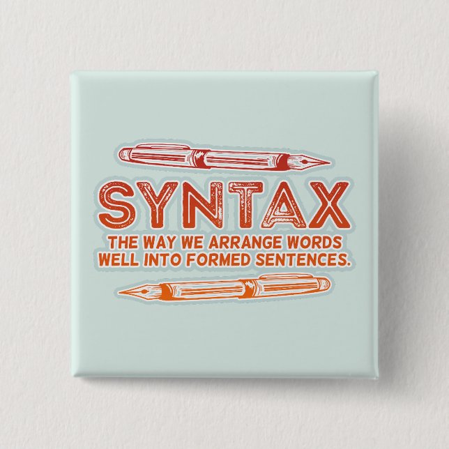 Syntax Funny Sentence Struktur Grammar Button (Vorderseite)