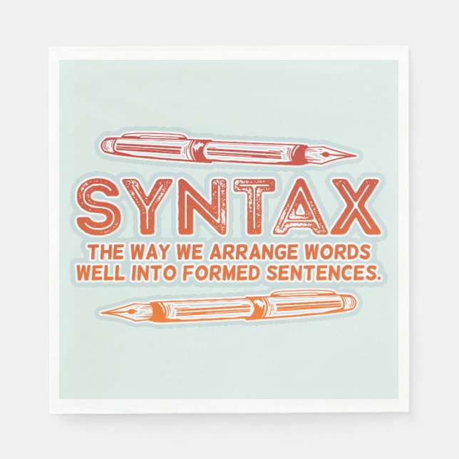 Syntax Funny Sentence Struktur Grammar Serviette (Vorderseite)