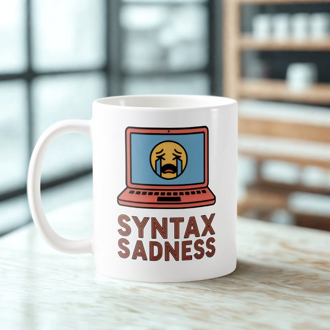 Syntax Sadness | Coding Burnout Design  Kaffeetasse (Von Creator hochgeladen)