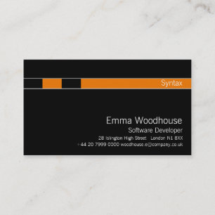 Syntax-Schwarzes u. Orange Visitenkarte