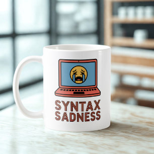 Syntax Traurigkeit Codierungs-Burnout-Design Kaffeetasse