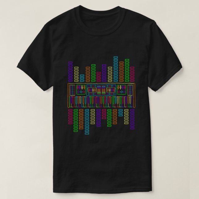 Synth Piano Techno Synthesizer Analogtastatur T-Shirt (Design vorne)