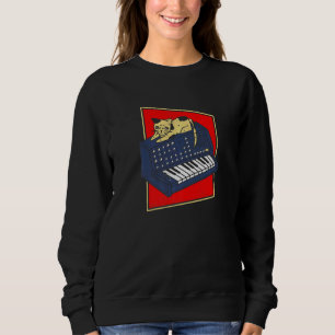 Synthesizer Cat Analog Synth Producer Modular Nerd Sweatshirt
