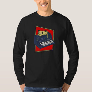 Synthesizer Cat Analog Synth Producer Modular Nerd T-Shirt