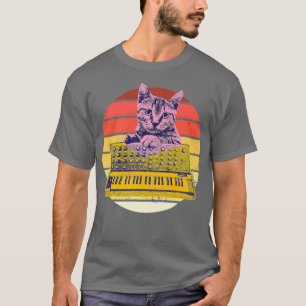 Synthesizer & Cat Vintag Analog Synth Retro Studi T-Shirt