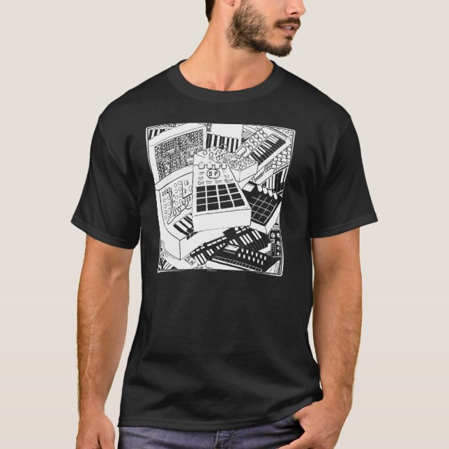 Synthesizer für den elektronischen Musikerpullover T-Shirt (Vorderseite)
