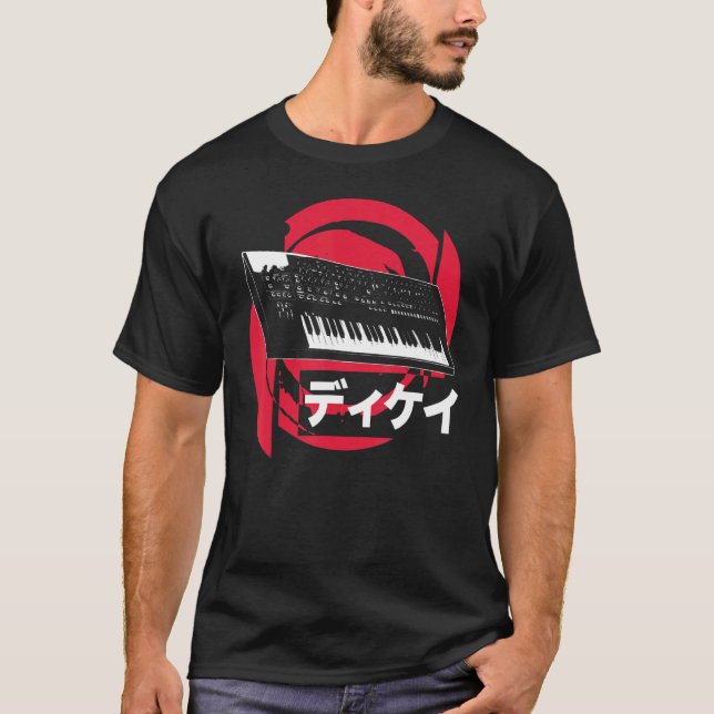 Synthesizer Japanischer Analogsynthwave Techno Syn T-Shirt (Vorderseite)