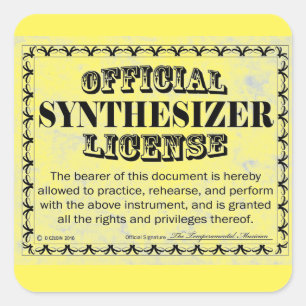 Synthesizer License Square Aufkleber