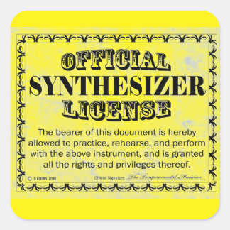 Synthesizer License Square Aufkleber