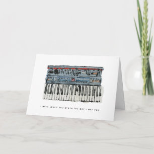 Synthesizer Liebe Valentinstag Grußkarte Feiertagskarte