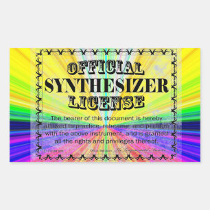 Synthesizer Lizenz Rechteckkleber Rechteckiger Aufkleber