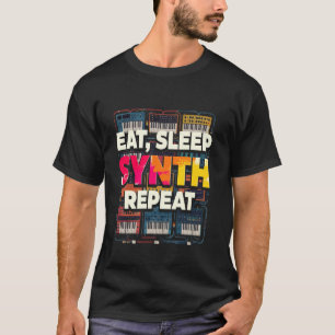 Synthesizer Musiker Synth DAW Essen Schlafen Synth T-Shirt