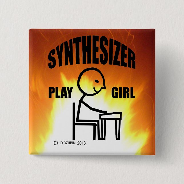 Synthesizer Play Girl Button (Vorderseite)