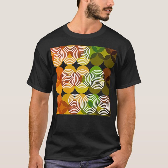 Synthesizer print 303 808 909 Für alle ANALOG Fans T-Shirt (Vorderseite)