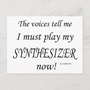 Synthesizer-Stimmen sagen, müssen spielen Postkarte