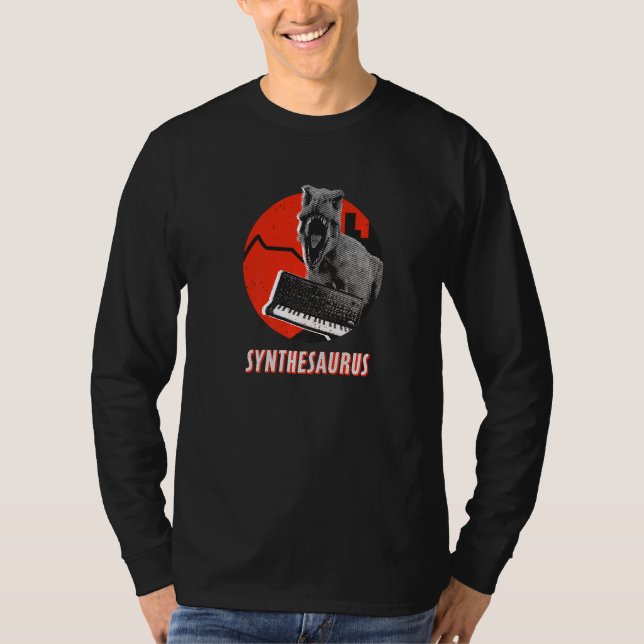 Synthesizer Synthesaurus Retro Analog Rex Synth T-Shirt (Vorderseite)