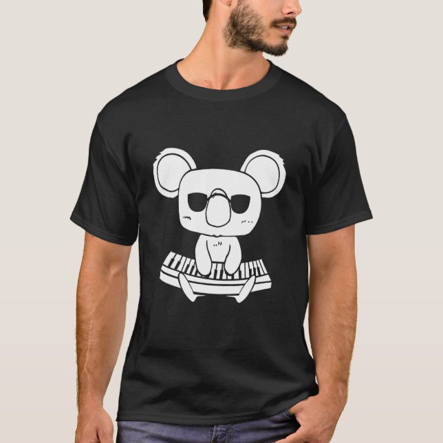 Synthesizer-Tastatur-Instrument Koala als Tastatur T-Shirt (Vorderseite)