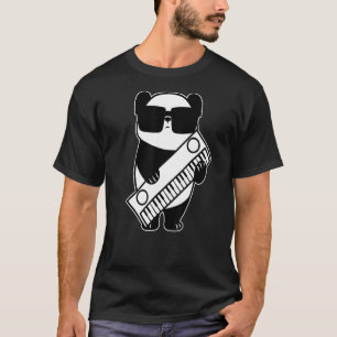Synthesizer-Tastatur-Instrument Panda als Tastatur T-Shirt