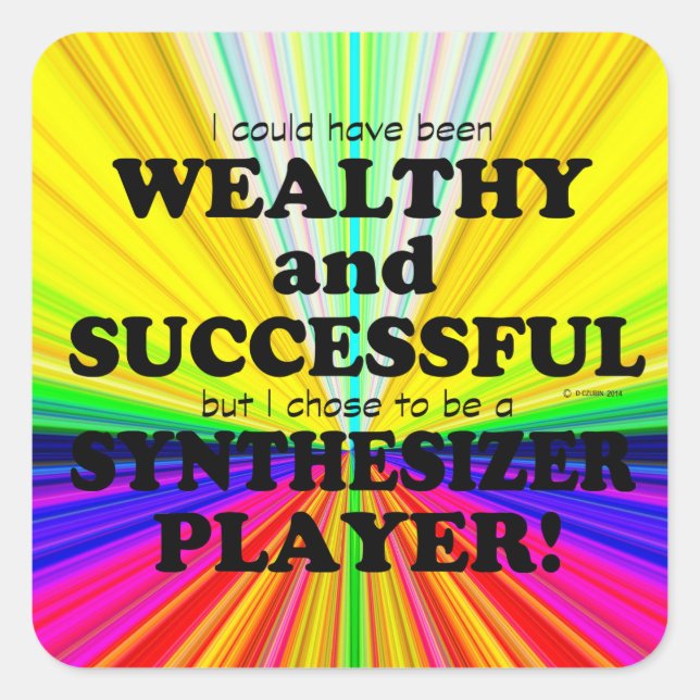 Synthesizer Wealthy & Successous Square Sticker (Vorderseite)