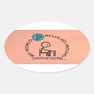Synthesizer - World Revolves rund um Oval Sticker
