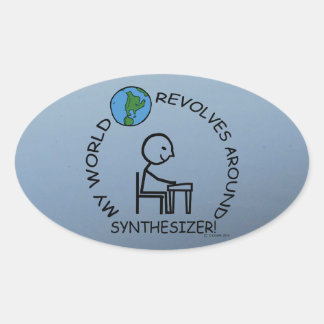 Synthesizer - World Revolves rund um Oval Sticker