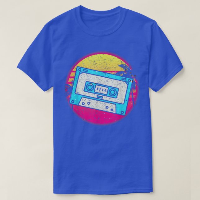 Synthwave 80er Music Lover Retro Cassette Vaporwav T-Shirt (Design vorne)
