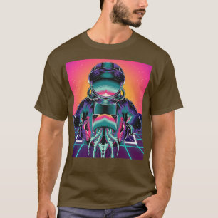 Synthwave 90er Kunst Vaporwave Qualle Weltraum T-Shirt