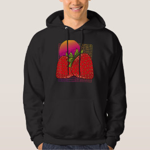 Synthwave 90er Vaporwave Strawberries Summer Fruit Hoodie