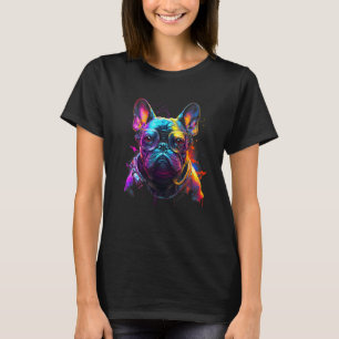 Synthwave Ästhetischer Vaporwave-Mops mit Brillenr T-Shirt