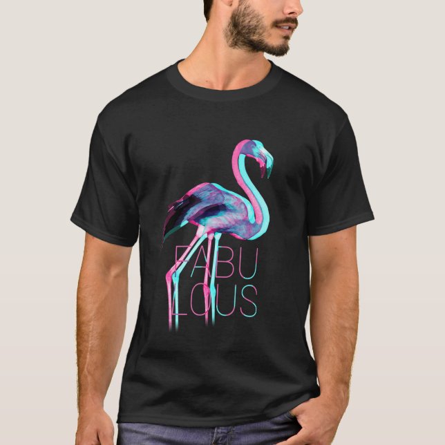 Synthwave ästhetisches Flamingo Vaporwave Design T-Shirt (Vorderseite)