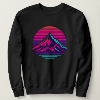 Synthwave-Berg-Sweatshirt – Retro-Sonnenuntergangs Sweatshirt
