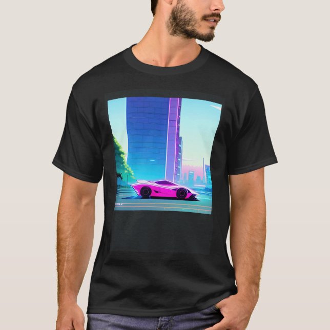 Synthwave Car outrun retrowave futuresynth scfi T-Shirt (Vorderseite)
