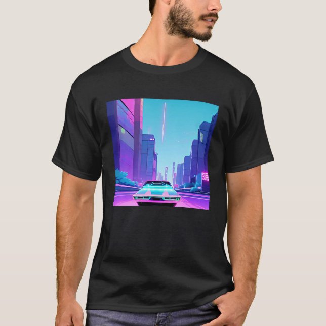 Synthwave Car outrun retrowave futuresynth scfi T-Shirt (Vorderseite)