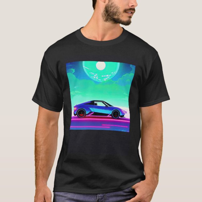Synthwave Car outrun retrowave futuresynth scfi T-Shirt (Vorderseite)