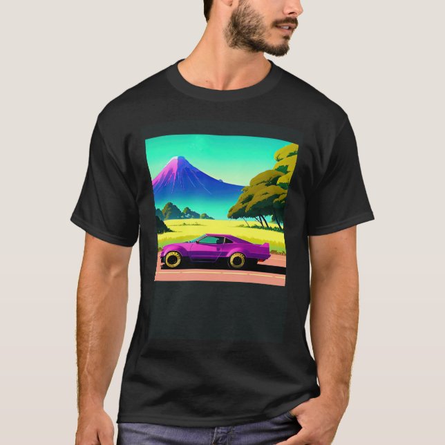 Synthwave Car outrun retrowave futuresynth scfi T-Shirt (Vorderseite)