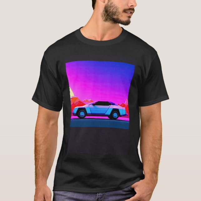 Synthwave Car outrun retrowave futuresynth scfi T-Shirt (Vorderseite)