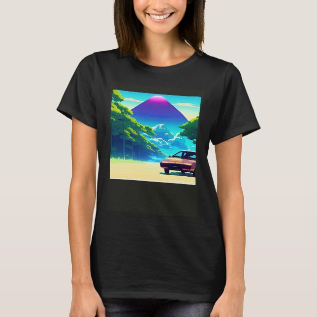 Synthwave Car outrun retrowave futuresynth scfi T-Shirt (Vorderseite)