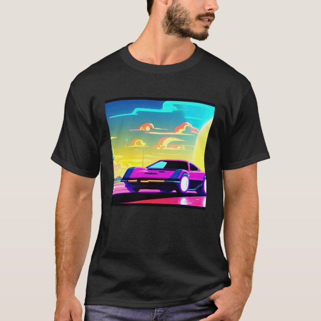 Synthwave Car outrun retrowave futuresynth scfi T-Shirt (Vorderseite)