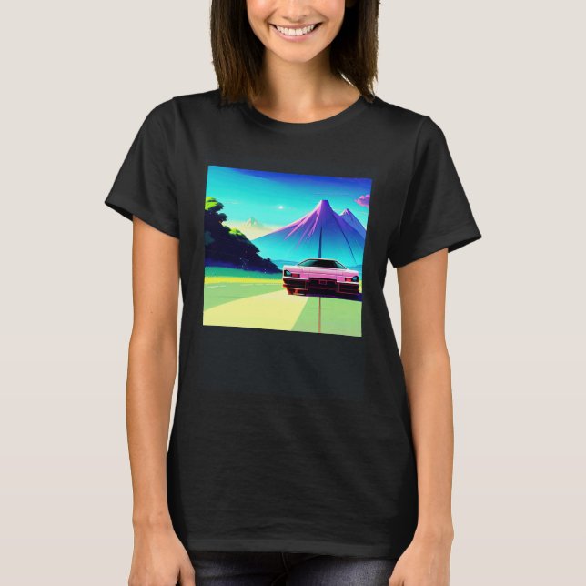 Synthwave Car outrun retrowave futuresynth scfi T-Shirt (Vorderseite)