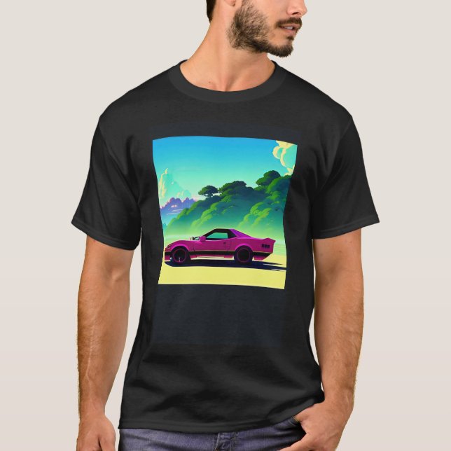 Synthwave Car outrun retrowave futuresynth scfi T-Shirt (Vorderseite)