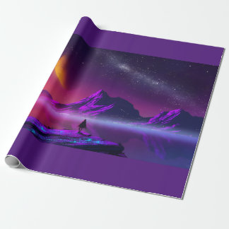 Synthwave Cyberpunk Retrofarben groß g Geschenkpapier