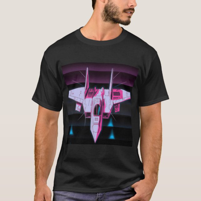 Synthwave Fighter Jet T-Shirt (Vorderseite)