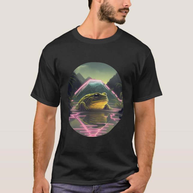 Synthwave Frosch T-Shirt (Vorderseite)