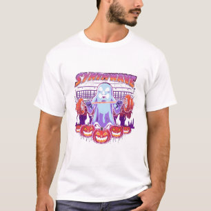 Synthwave Halloween Fitness Geist T-Shirt Retro